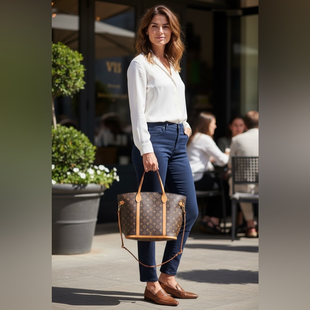 LOUIS VUITTON Brown Babylon Monogram Tote w/Dust Bag, Authentic. EUC - Picture 4 of 16
